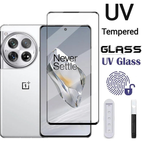 OnePlus 12 UV glass protector Tempered Glass Full Coverage & Full Glue Screen Protector