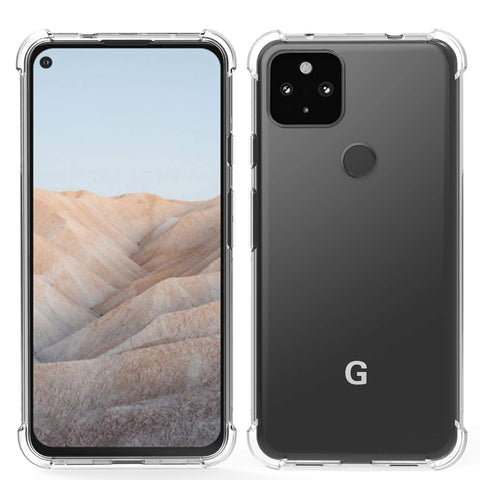 Google Pixel 5a 5G Cover - Transparent - Soft 4D Design Silicone Transparent Clear With Camera Protection Case