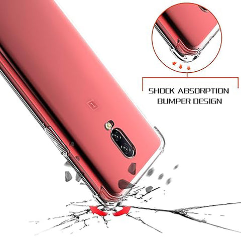 OnePlus 7 Cover - Transparent - Soft 4D Design Silicone Transparent Clear With Camera Protection Case