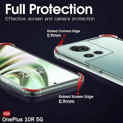 OnePlus 10R Cover - Transparent - Soft 4D Design Silicone Transparent Clear With Camera Protection Case