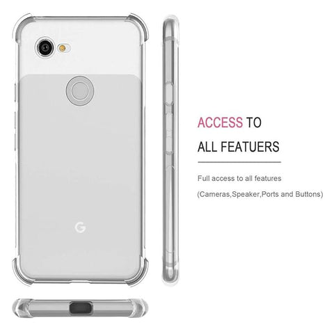 Google Pixel 3a Cover - Transparent - Soft 4D Design Silicone Transparent Clear With Camera Protection Case