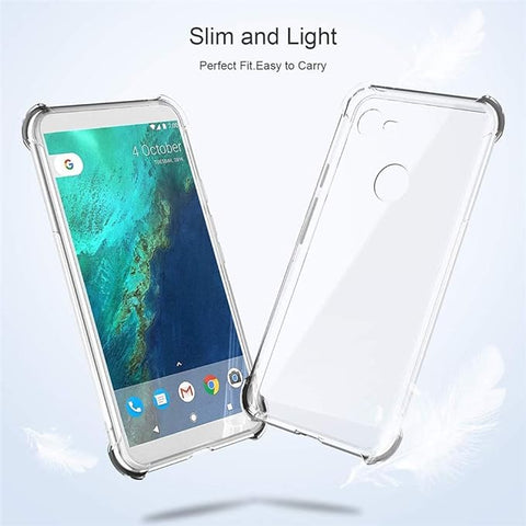 Google Pixel 3a Cover - Transparent - Soft 4D Design Silicone Transparent Clear With Camera Protection Case