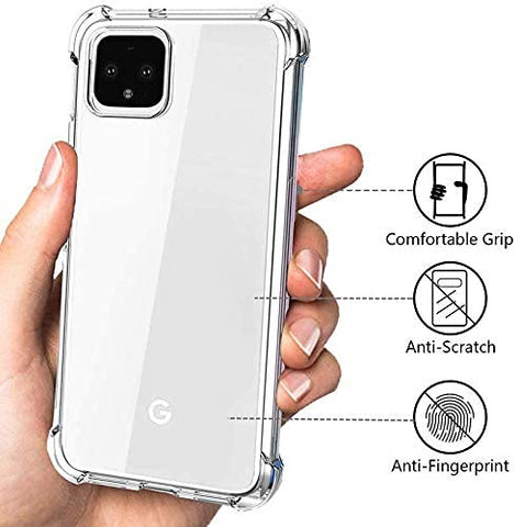 Google Pixel 4 Cover - Transparent - Soft 4D Design Silicone Transparent Clear With Camera Protection Case