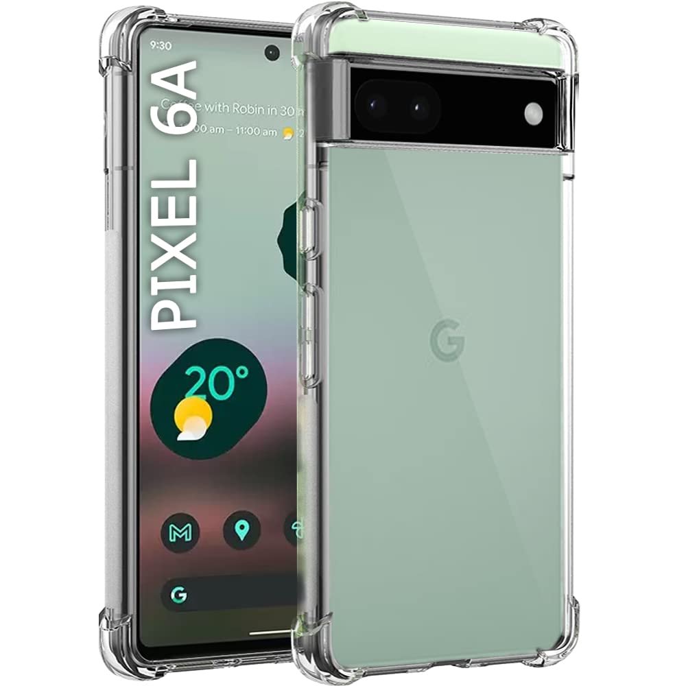 Google Pixel 6a Cover - Transparent - Soft 4D Design Silicone Transparent Clear With Camera Protection Case