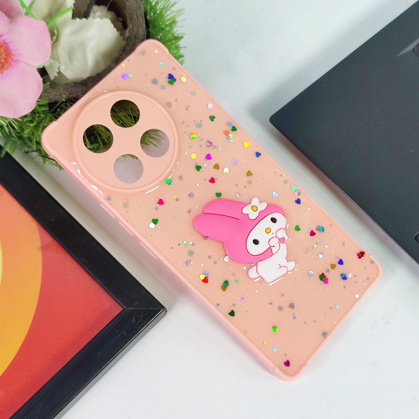 Tecno Camon 30S Cover - White - Cute 3D Cartoon Case With Camera Protection