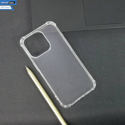 iPhone 15 Pro Transparent Cover - Soft 4D Design Bumper Silicone Transparent Clear Case