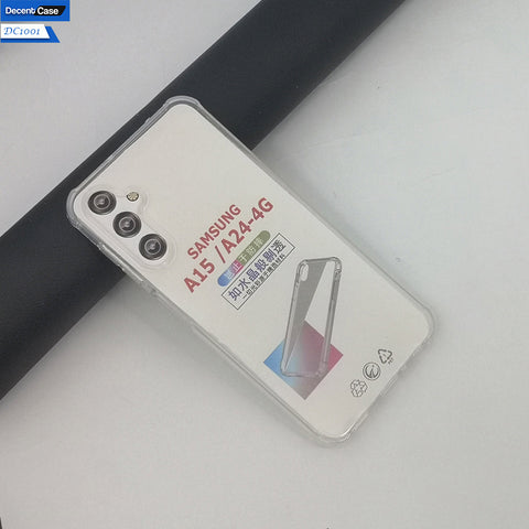Samsung Galaxy A15 4G Transparent Cover - Soft Silicone Transparent Clear Open Camera Cut Case