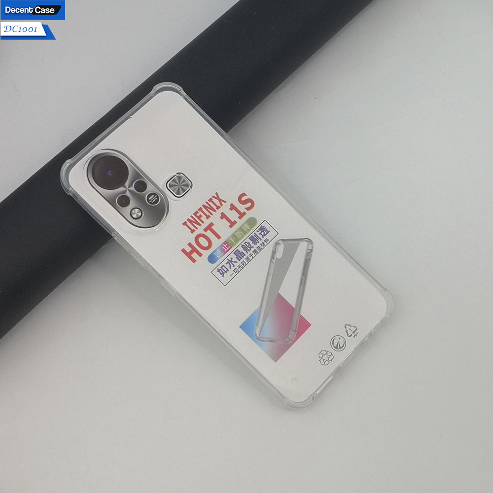 Infinix Hot 11s Transparent Cover - Soft Silicone Transparent Clear Open Camera Cut Case