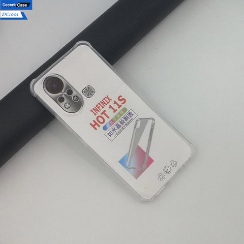 Infinix Hot 11s Transparent Cover - Soft Silicone Transparent Clear Open Camera Cut Case