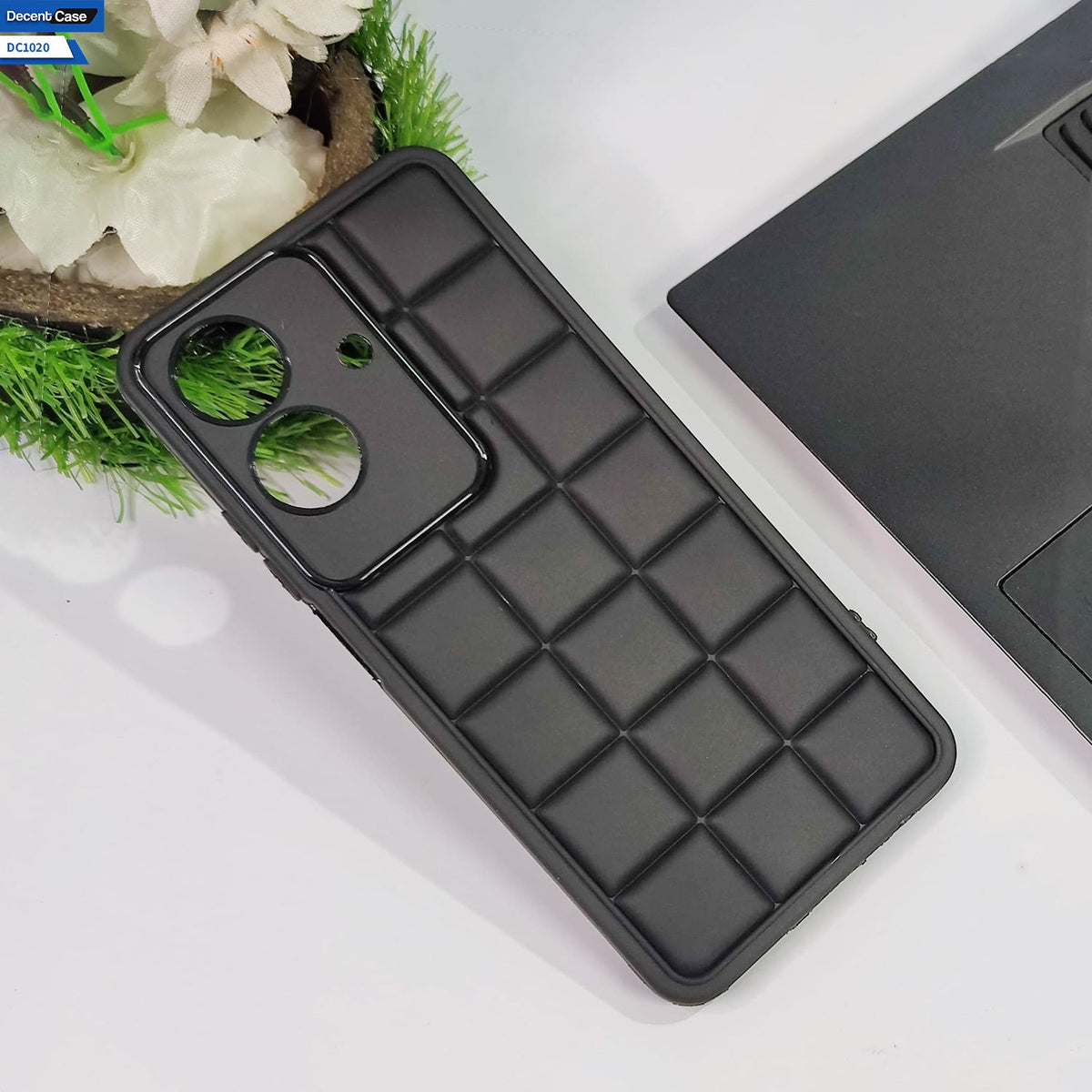 Realme Note 60 Cover Soft Silicone Cube Puffer Case