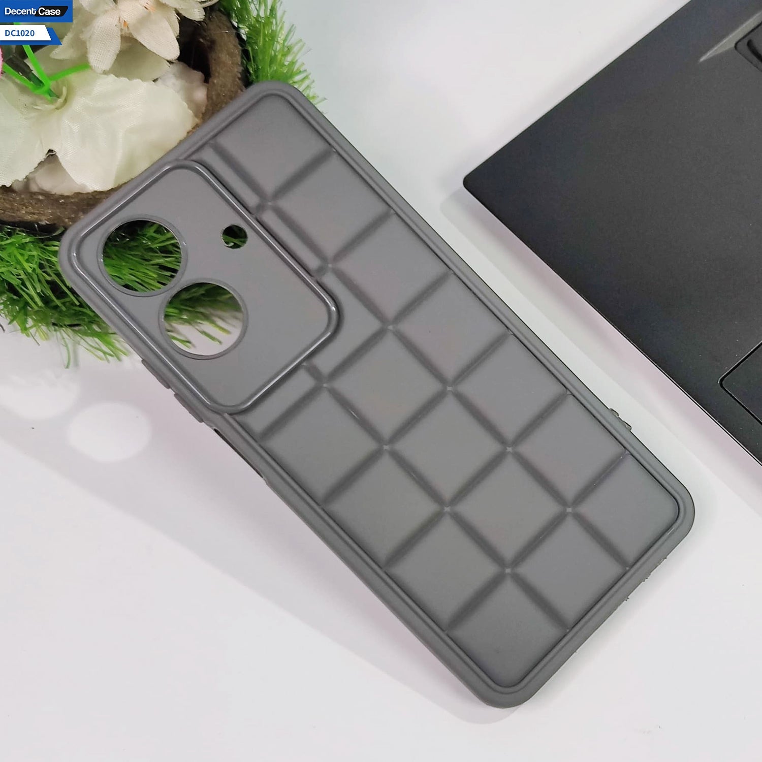 Realme Note 60 Cover Soft Silicone Cube Puffer Case