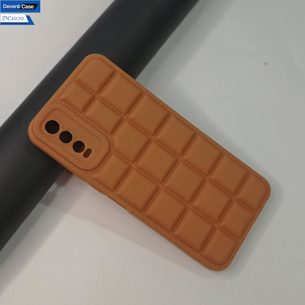 Vivo Y20a Cover Soft Silicone Cube Puffer Case