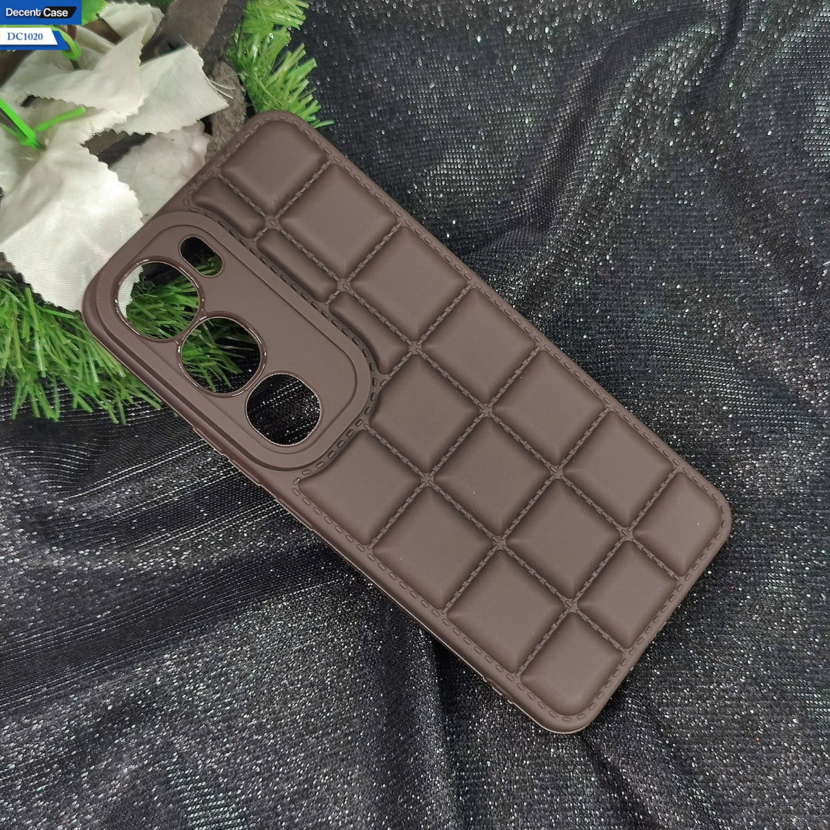 Vivo Y300 Cover Soft Silicone Cube Puffer Case