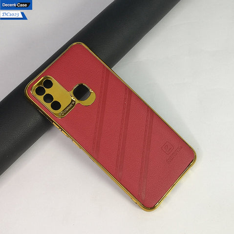 Infinix Hot 10 Play Cover Leather Shockproof Case With Golden Edge