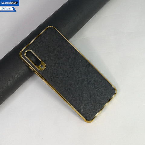 Samsung Galaxy A50s Cover Leather Shockproof Case With Golden Edge