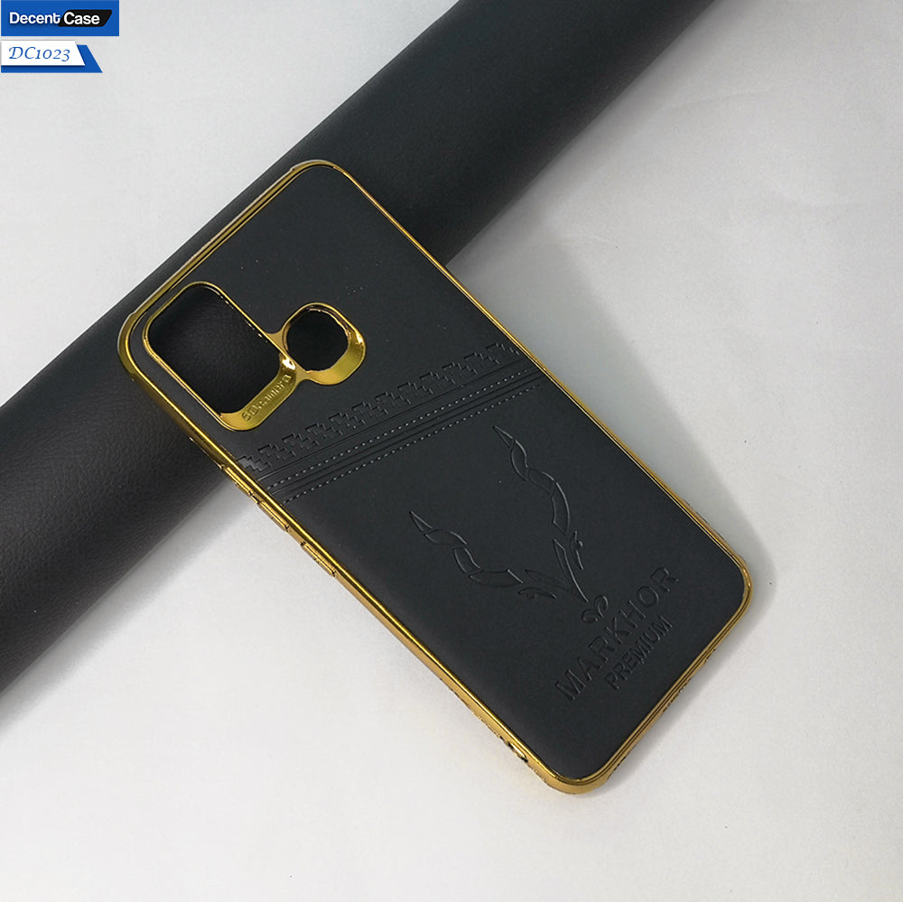 Infinix Smart 5 Cover Leather Shockproof Case With Golden Edge