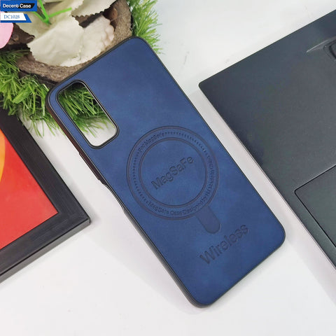 Vivo Y12a Cover - Blue - New Premium Soft Leather Feel Magsafe Design Cover