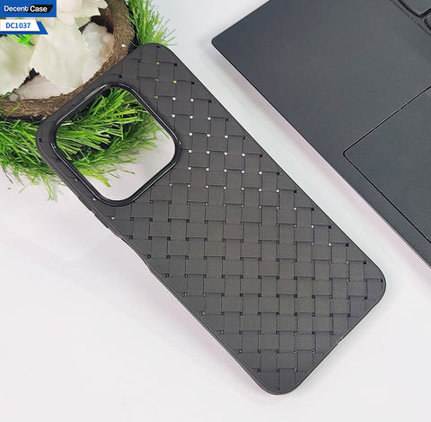 Infinix Smart 9 Cover - Gray - Premium Quality Woven Design Black Case