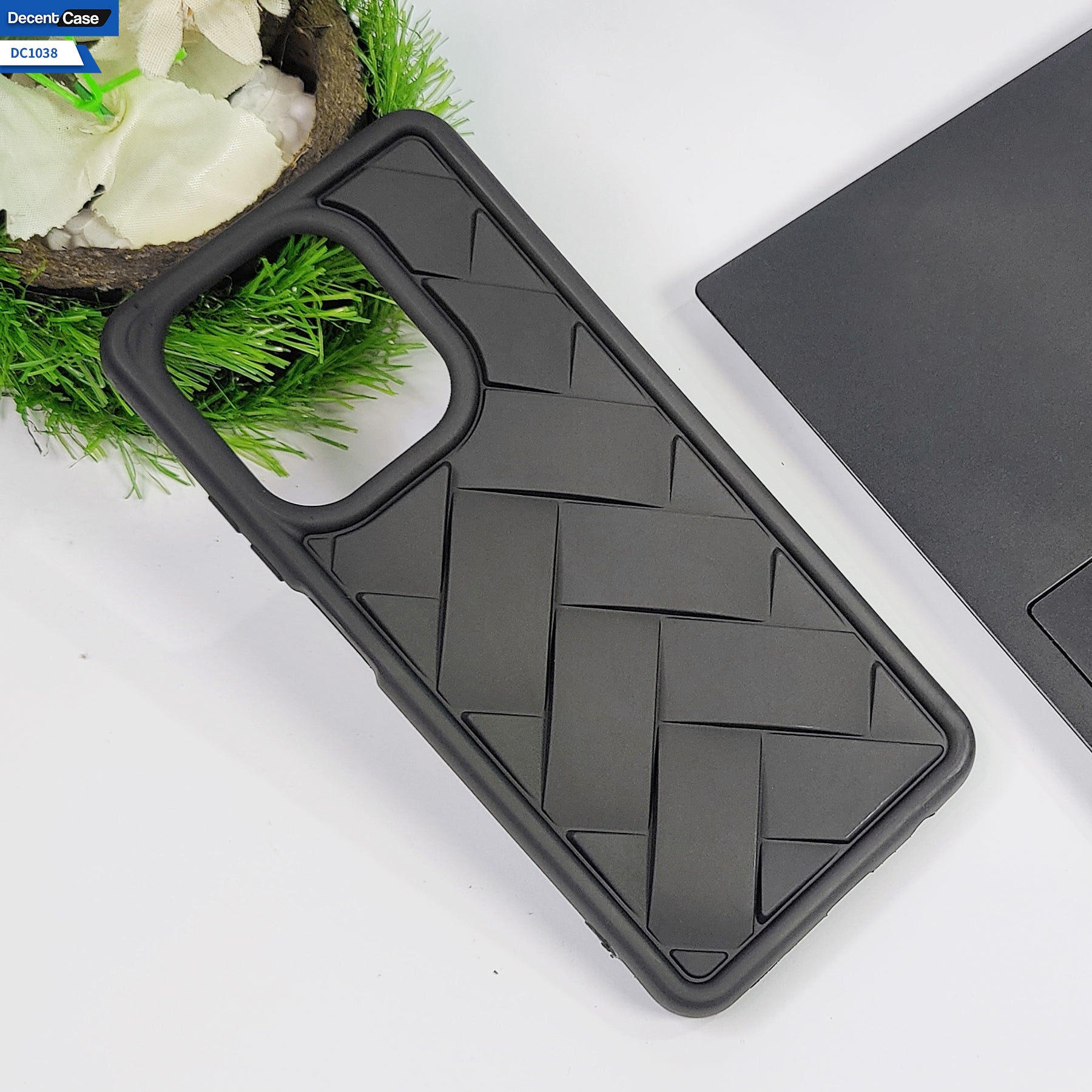 Infinix Smart 9 Cover - Gray - Premium Quality Flex Waves Pattern Silicone Back case