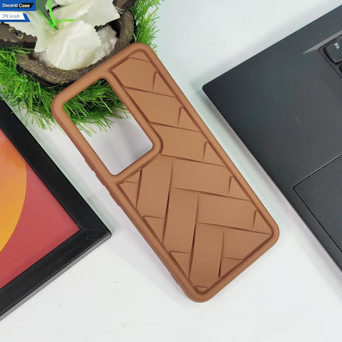Vivo V30 Lite 4G Cover - Brown - Premium Quality Flex Waves Pattern Silicone Back case