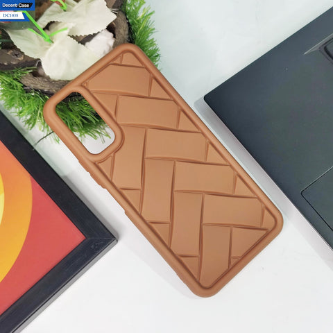 Vivo Y20a Cover - Brown - Premium Quality Flex Waves Pattern Silicone Back case