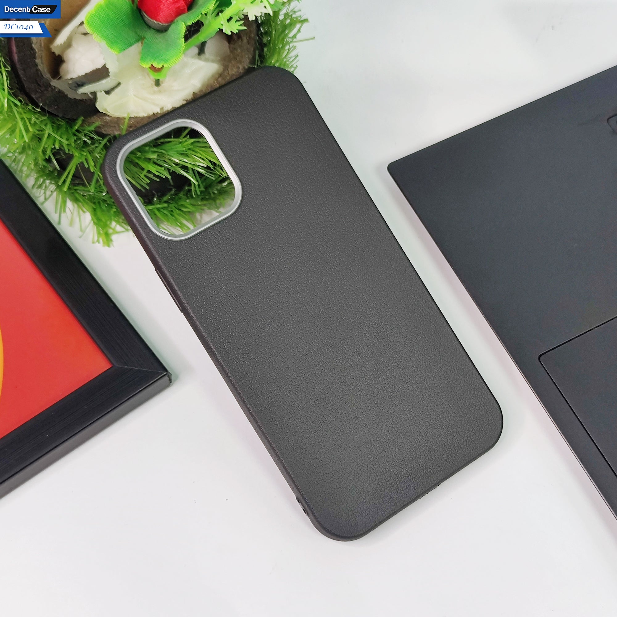 iPhone 12 Pro Max  Cover - Gray -  New Elegant Style Leather Texture Case With Metal Camera Ring Protection Case
