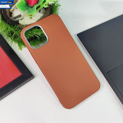 iPhone 12 Pro Max  Cover - Gray -  New Elegant Style Leather Texture Case With Metal Camera Ring Protection Case