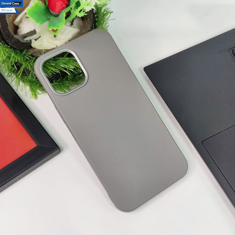 iPhone 12 Pro Max  Cover - Gray -  New Elegant Style Leather Texture Case With Metal Camera Ring Protection Case