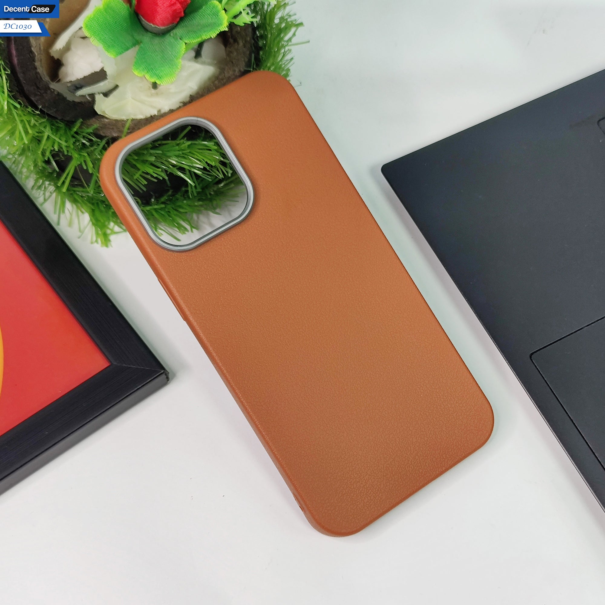 iPhone 14 Pro  Cover - Black -  New Elegant Style Leather Texture Case With Metal Camera Ring Protection Case
