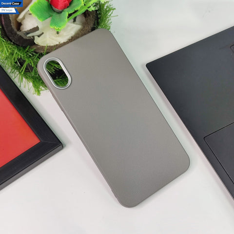 iPhone XS Max  Cover - Blue -  New Elegant Style Leather Texture Case With Metal Camera Ring Protection Case