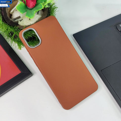 Samsung Galaxy A05  Cover - Black -  New Elegant Style Leather Texture Case With Metal Camera Ring Protection Case