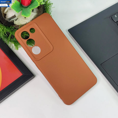 Vivo Y200e  Cover - Gray -  New Elegant Style Leather Texture Case With Camera Protection