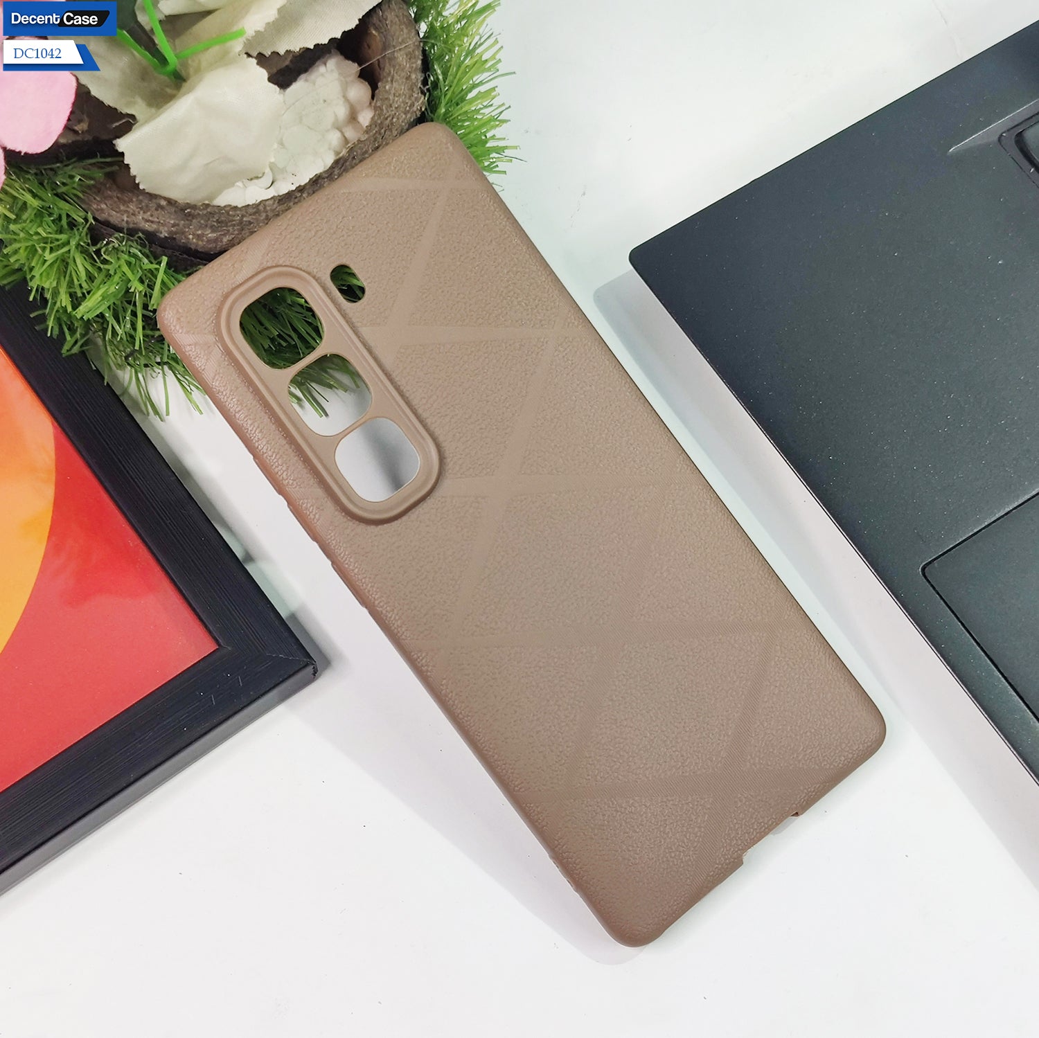 Infinix Hot 50 Pro Plus - Black - Cover New Stylish Diamond Cut Case Silicone With Camera Protection Case