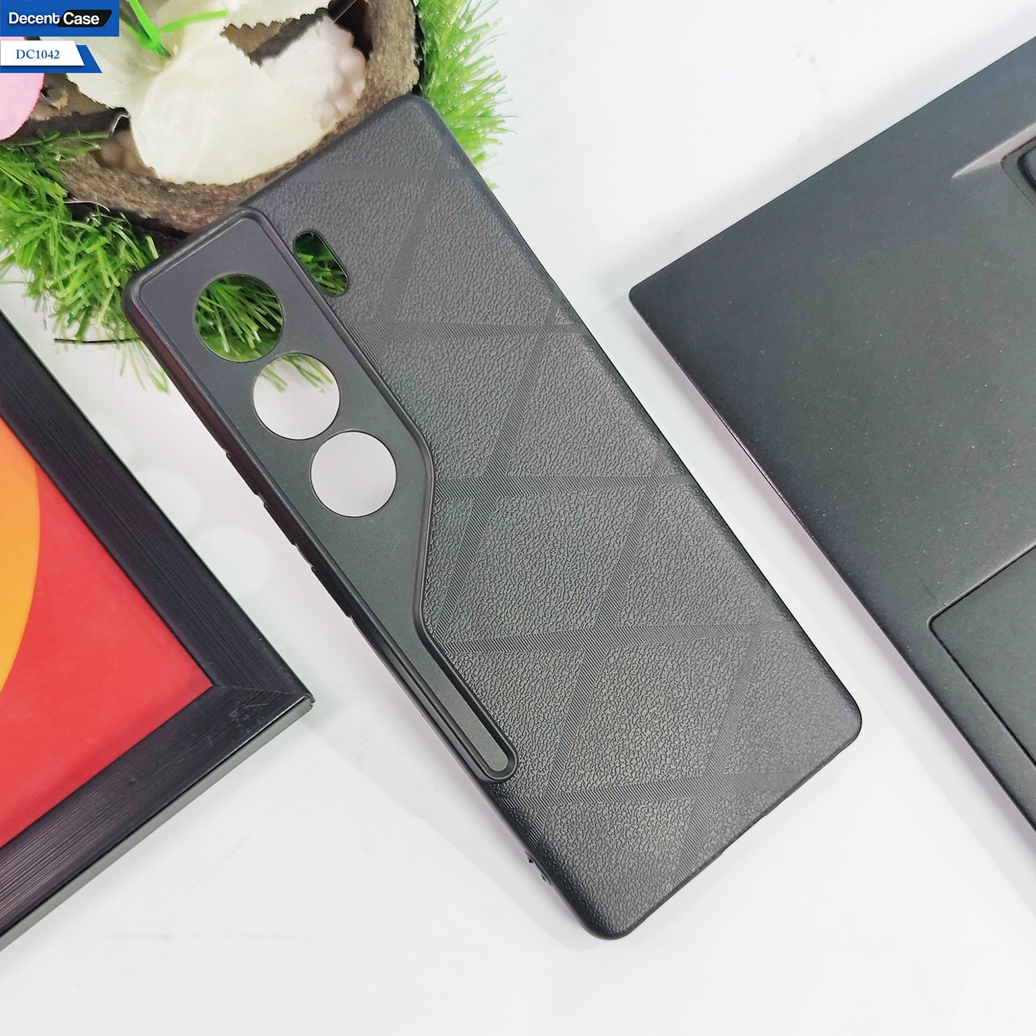 Tecno Camon 40 Pro - Brown - Cover New Stylish Diamond Cut Case Silicone With Camera Protection Case