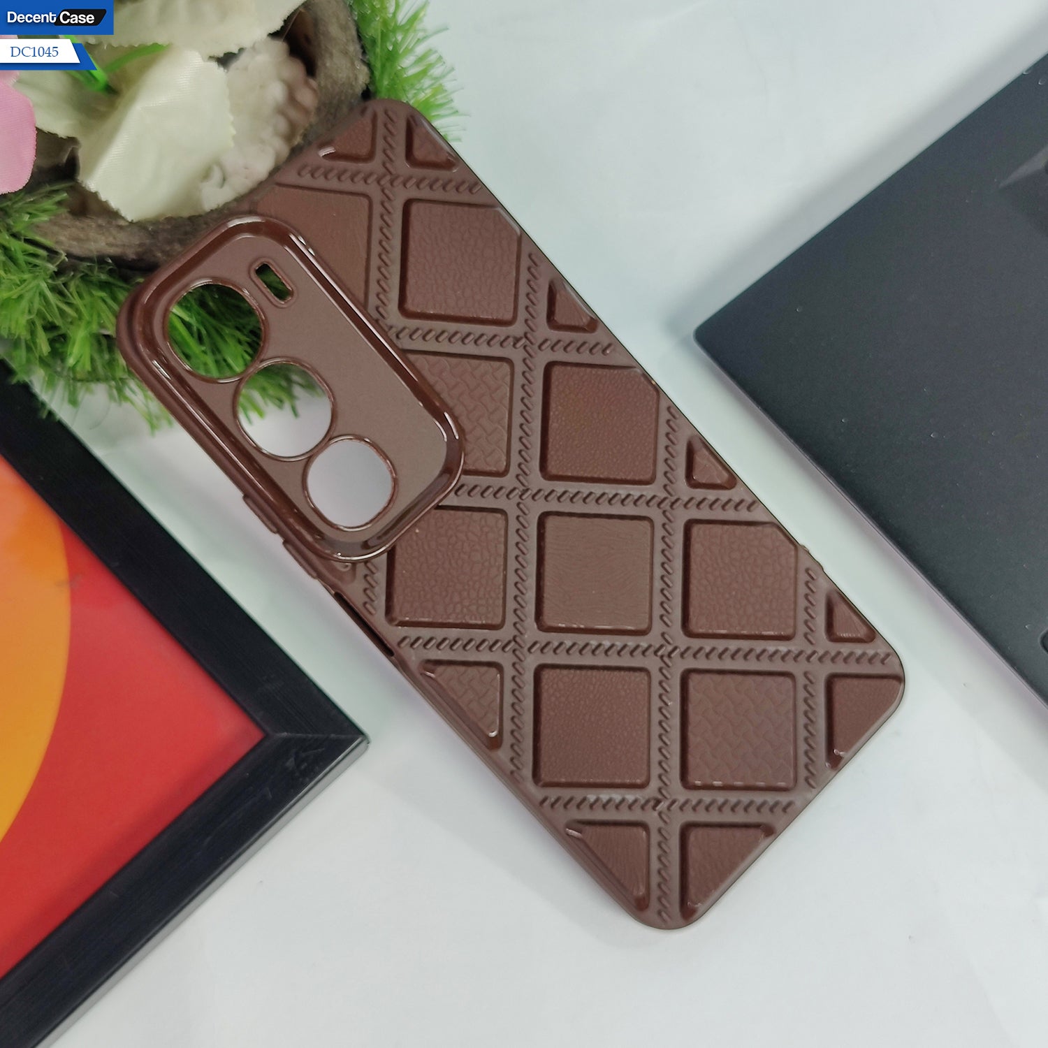 Vivo Y19s - Gray - Cover New Stylish Diamond Cut Case Silicone With Camera Protection Case