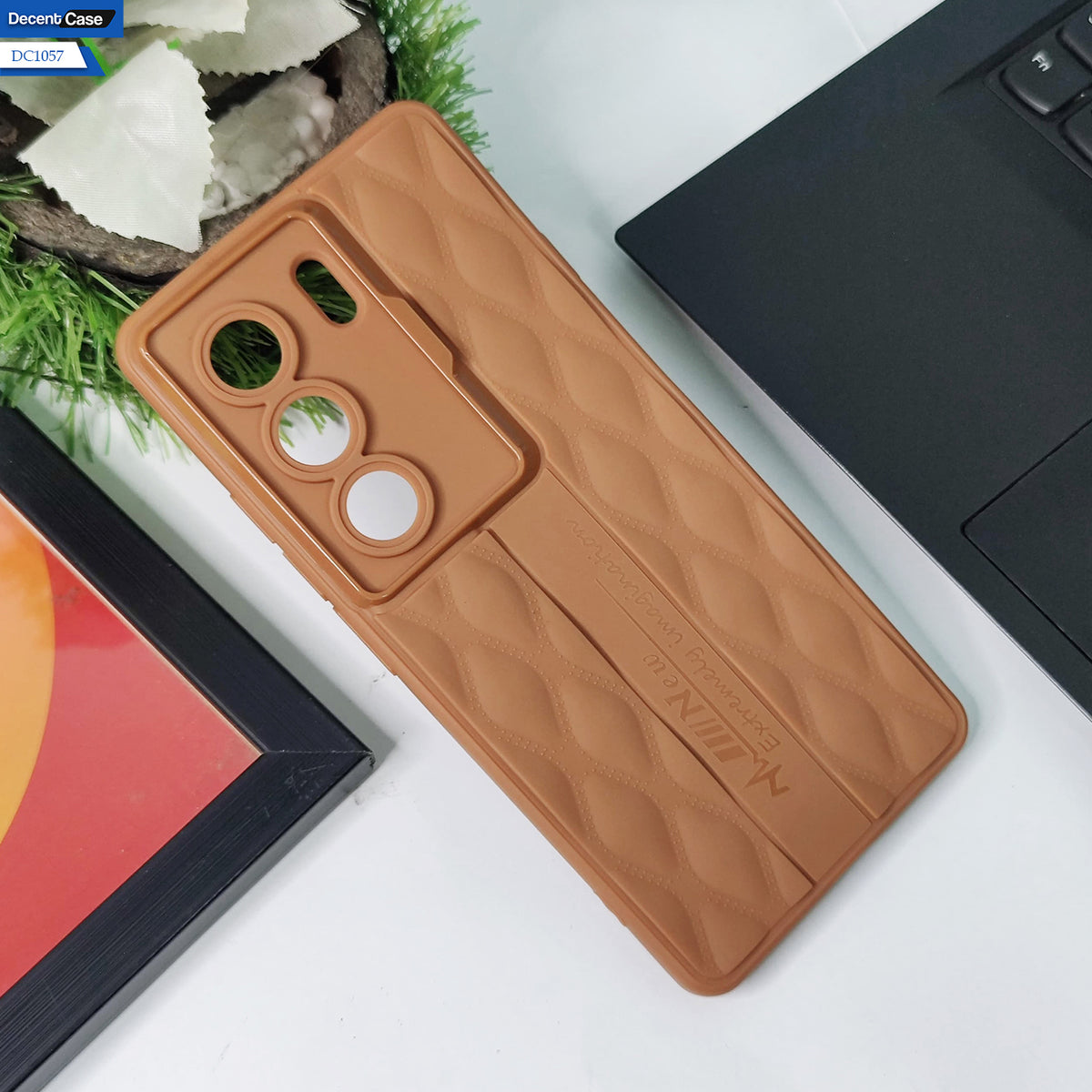 Tecno Camon 40 Pro - Brown - Cover New Stylish Diamond Cut Case Silicone With Camera Protection Case