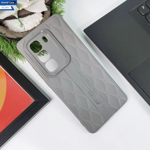 Infinix Hot 50 Pro Plus - Black - Cover New Stylish Diamond Cut Case Silicone With Camera Protection Case
