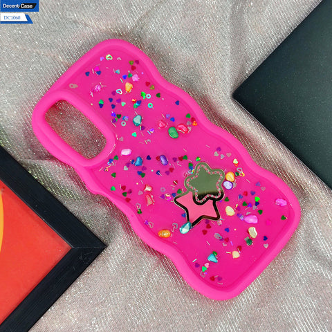 Vivo Y20i Cover - Purple - Cute 3D Star Glitrty Helix Soft Borders Candy Colors Soft Protective Case (Glitter Does Not Move)