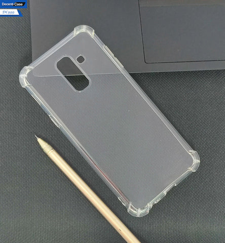 Samsung Galaxy J8 2018 Cover - Transparent - Soft 4D Design Silicone Transparent Clear With Camera Protection Case