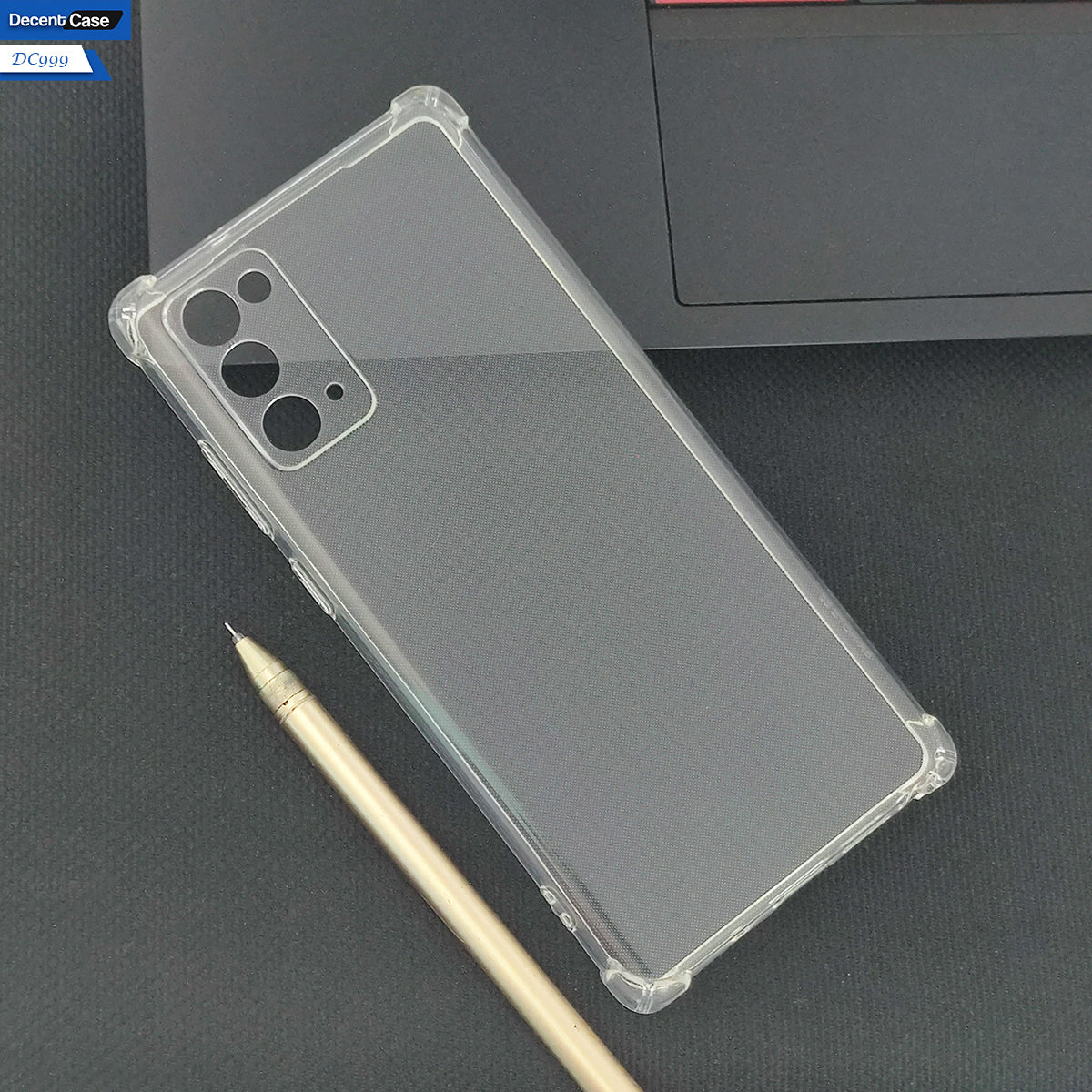 Samsung Galaxy Note 20 Cover - Transparent - Soft 4D Design Silicone Transparent Clear With Camera Protection Case