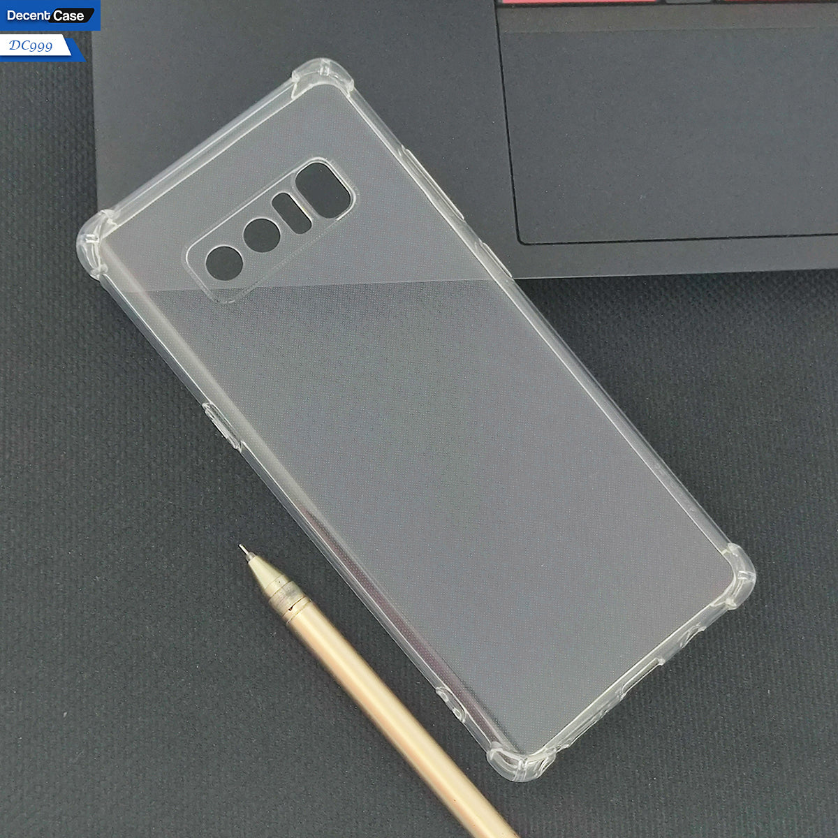 Samsung Galaxy Note 8 Cover - Transparent - Soft 4D Design Silicone Transparent Clear With Camera Protection Case