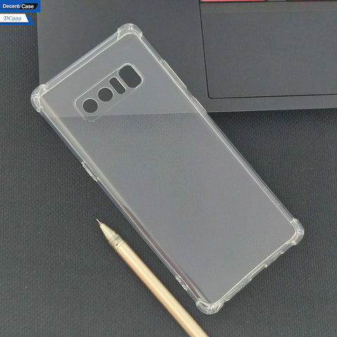 Samsung Galaxy Note 8 Cover - Transparent - Soft 4D Design Silicone Transparent Clear With Camera Protection Case