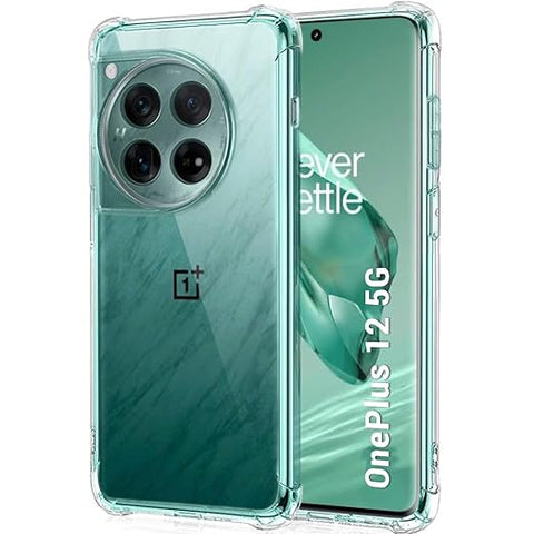 OnePlus 12 Cover - Transparent - Soft 4D Design Silicone Transparent Clear With Camera Protection Case
