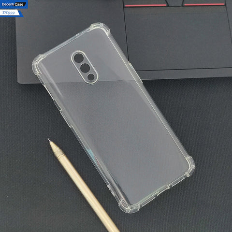 OnePlus 7 Cover - Transparent - Soft 4D Design Silicone Transparent Clear With Camera Protection Case