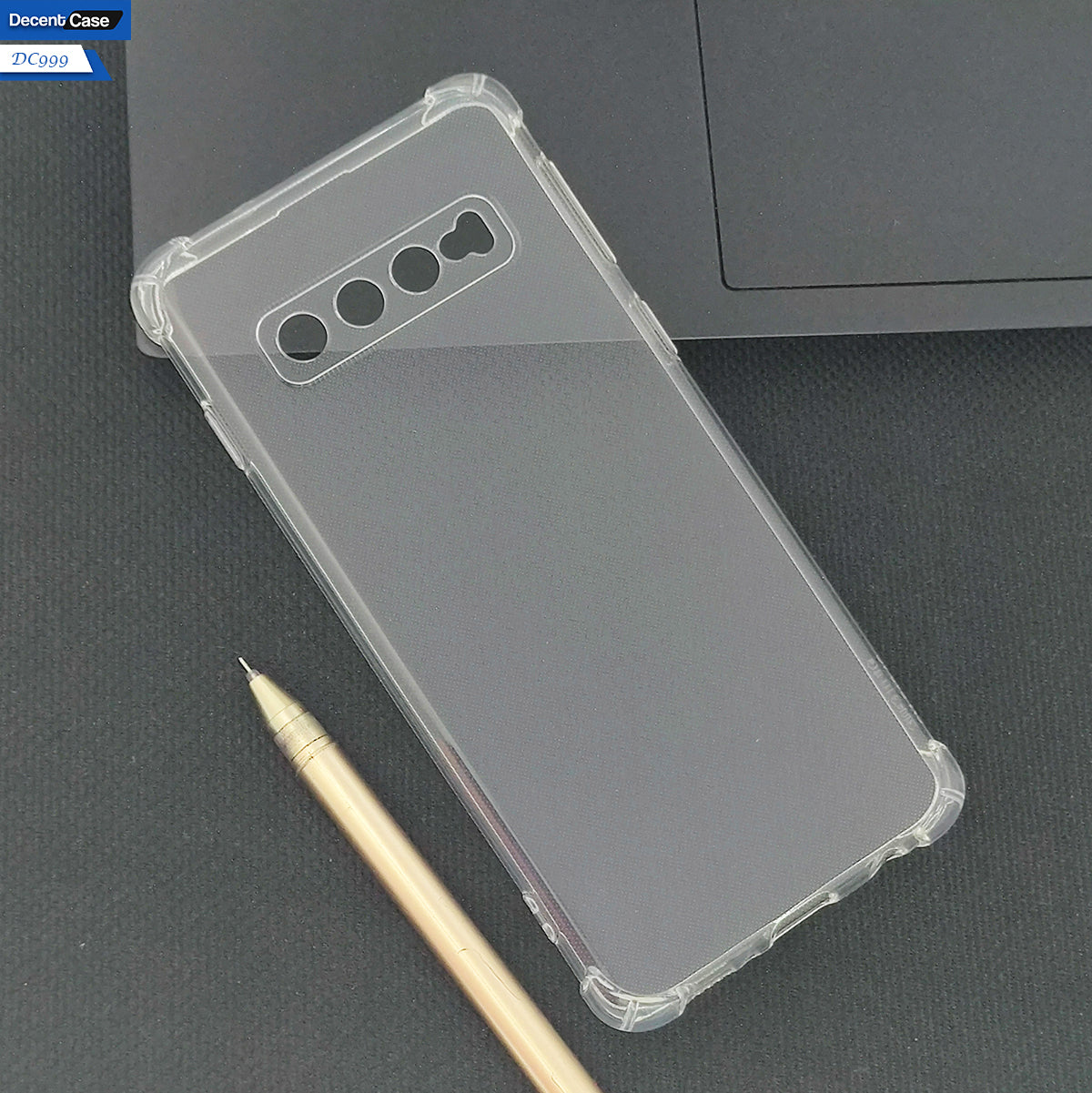 Samsung Galaxy S10 Cover - Transparent - Soft 4D Design Silicone Transparent Clear With Camera Protection Case