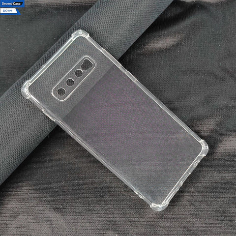 Samsung Galaxy S10 Plus Cover - Transparent - Soft 4D Design Silicone Transparent Clear With Camera Protection Case