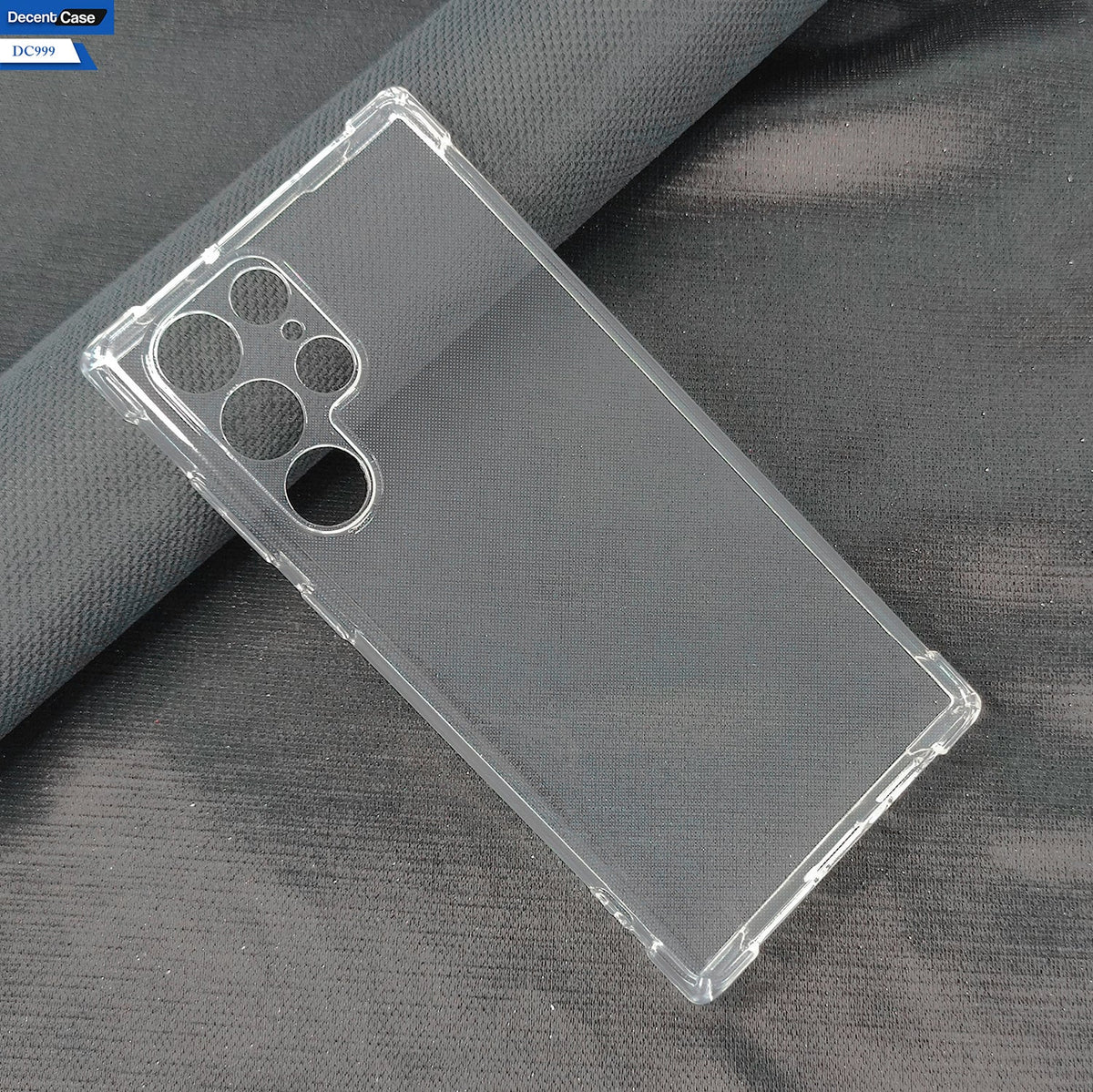 Samsung Galaxy S22 Ultra 5G Cover - Transparent - Soft 4D Design Silicone Transparent Clear With Camera Protection Case