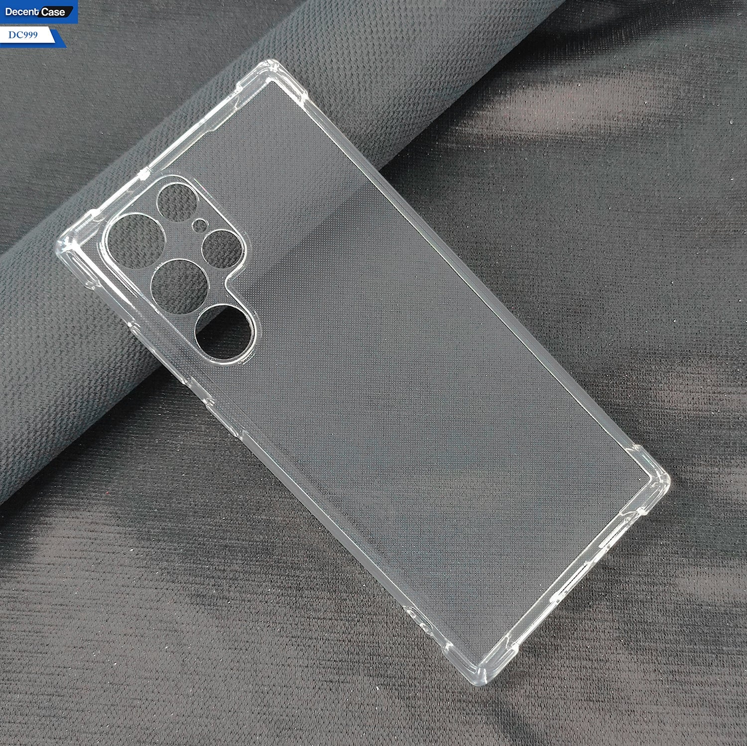 Samsung Galaxy S22 Ultra 5G Cover - Transparent - Soft 4D Design Silicone Transparent Clear With Camera Protection Case