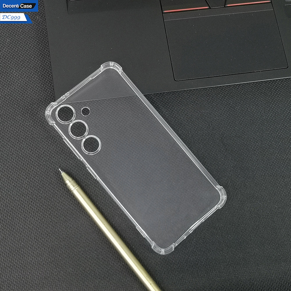 Samsung Galaxy S24 Cover - Transparent - Soft 4D Design Silicone Transparent Clear With Camera Protection Case
