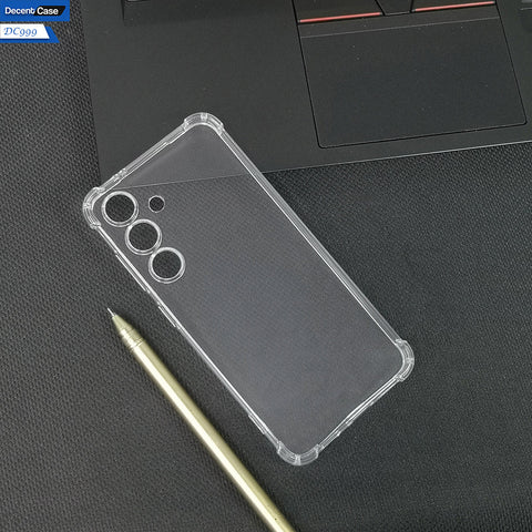 Samsung Galaxy S24 Cover - Transparent - Soft 4D Design Silicone Transparent Clear With Camera Protection Case